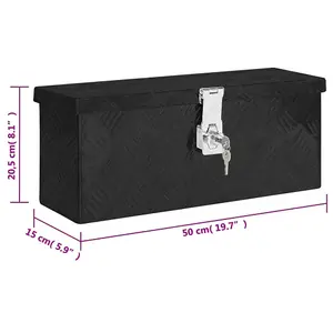 Berkfield Storage Box Black 50x20.5x15 cm Aluminium