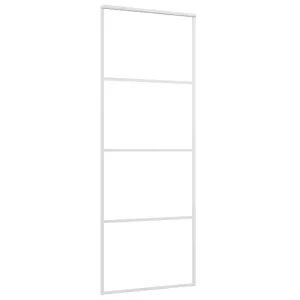 Berkfield Sliding Door Frosted ESG Glass and Aluminium 76x205 cm White