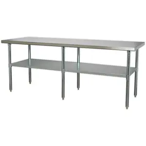 Durable 2.1m Stainless Steel Work Bench with Adjustable Storage Shelf for Kitchen & Workshop