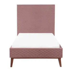 Velvet EU Single Size Bed Pink BAYONNE