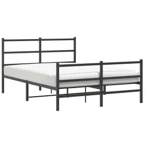 Berkfield Metal Bed Frame without Mattress with Footboard Black 140x190cm