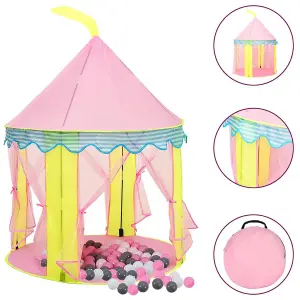 Berkfield Children Play Tent with 250 Balls Pink 100x100x127 cm