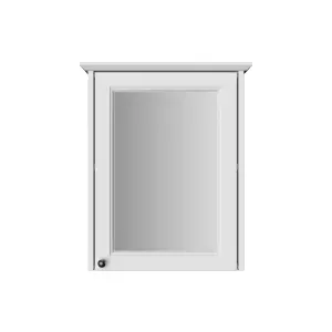 Heritage Winterbourne Satin Mist Grey Single Bathroom Wall cabinet With Mirrored door (H)595mm (W)490mm