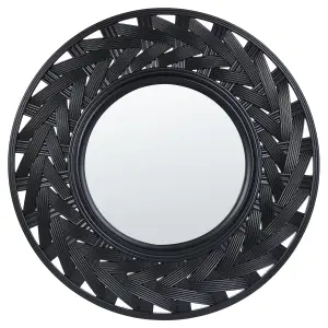 Beliani Boho Wall Mirror TIERGA Black