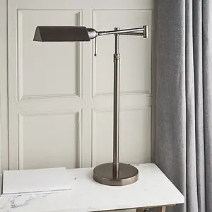 Luminosa Clarendon 1 Light Task Table Lamp Deep Antique Patina, E27