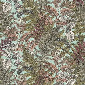 Hoopla Walls Wild Ferns Rosehip Smooth Matt Wallpaper