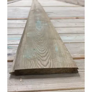 PACK OF 15 - Deluxe 12mm Pressure Treated Tongue Groove Timber Boards - 2.4m Length - (121mm Width x 12mm Depth / Thickness)