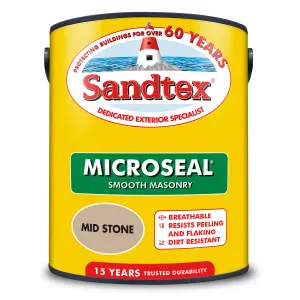 Sandtex Ultra smooth Mid stone Masonry paint, 5L