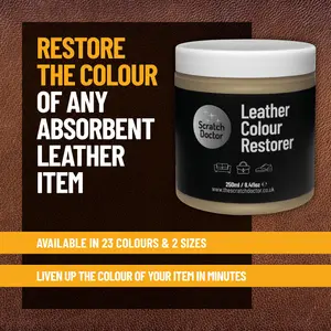 Scratch Doctor Leather Colour Restorer, Recolouring Balm for faded and worn leather 250ml Beige