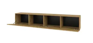 Ava 40 Oak Artisan TV Cabinet - W1800mm x H300mm x D350mm - Streamlined Media Storage Solution