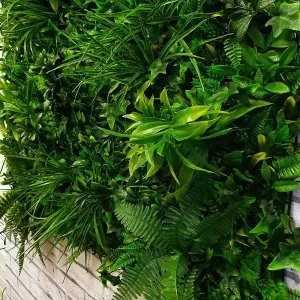 True Products Premium Artificial Green Plant Living Wall Panel 1m x 1m - Forest Fern