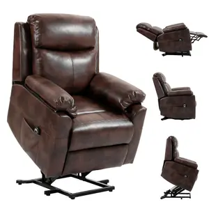 HOMCOM Power Lift Chair Electric Riser Recliner with Remote Control, Brown