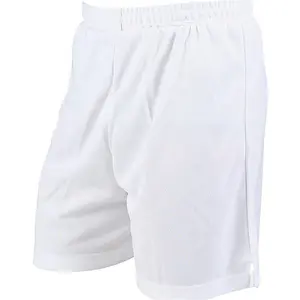 M - WHITE Adult Soft Touch Elasticated Training Shorts Bottoms - Football Gym