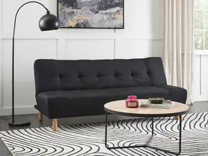 Beliani Retro Sofa Bed ALSTEN Black