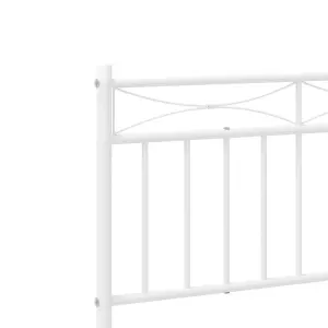 Berkfield Metal Bed Frame with Headboard White 107x203 cm