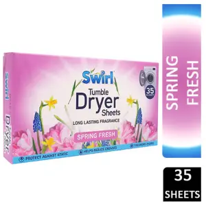 Swirl Tumble Dryer Sheet Spring Fresh Scent 35 Sheets x 3