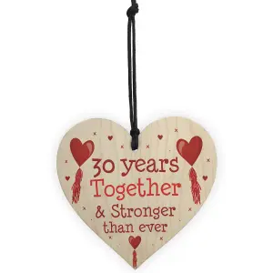 30th Anniversary Gift Wood Heart Perfect Gift For Husband And Wife Him Her Keepsake