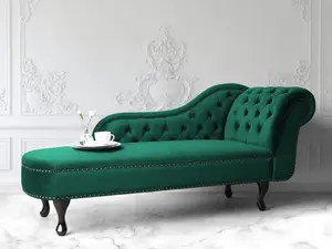 Right Hand Chaise Lounge Velvet Green NIMES