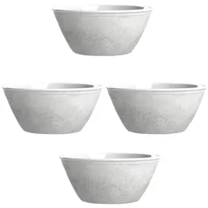 Purely Home Potters Reactive Glaze White Melamine Bowls - Set of 4