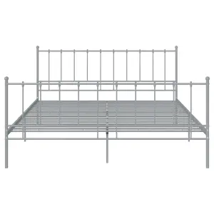 Berkfield Bed Frame Grey Metal 180x200 cm 6FT Super King