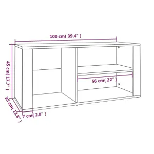 Shoe Cabinet Concrete Grey 100x35x45 cm Engineered Wood