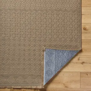 KASHVI Machine Washable Jute Boho Runner Rug 79 x 220 cm