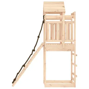 Berkfield Playhouse with Climbing Wall Solid Wood Pine