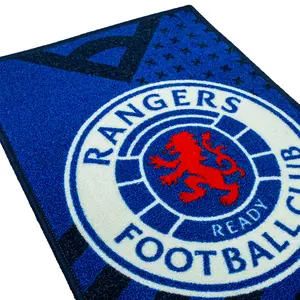 Rangers FC Crest Rug Royal Blue/White/Red (One Size)