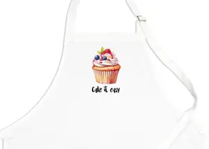 Purely Home Food Pun Novelty Kitchen Apron - Cooking & Baking Gift - Cake it Easy