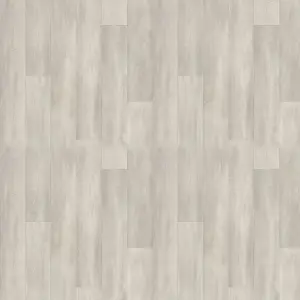 White Modern Wood Effect Anti-Slip Vinyl Flooring For Kitchen, Bathroom, 2.5mm Thick Vinyl Sheet-2m(6'6") X 4m(13'1")-8m²