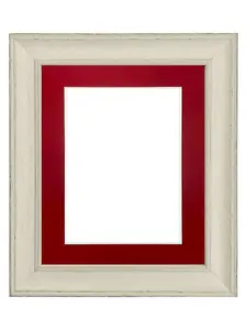 Scandi Pale Grey Frame with Red Mount for Image Size 4 x 3 Inch