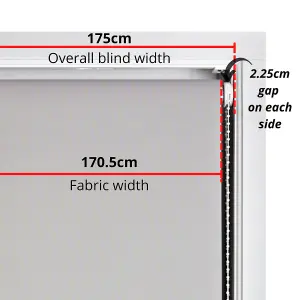 Furnished Duck Egg Blue Blackout Roller Blind With Pink Glitter Edge - Trimmable (W)175cm x (L)165cm