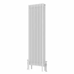 Rinse Bathrooms Traditional Radiator 1500x470mm White Vertical 4 Column Cast Iron Radiators Central Heating Heater Rads