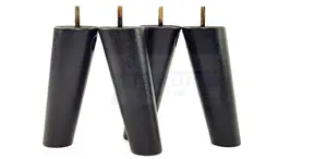 Angled Wood Furniture Feet 150mm High Black Replacement Furniture Legs Set Of 4 Sofa Chairs Stools M8