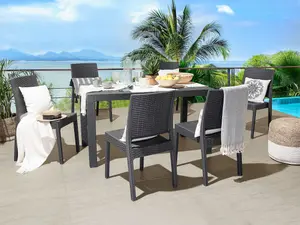 Garden Table Synthetic Material Graphite Grey FOSSANO