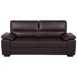 Faux Leather Sofa Set Brown VOGAR