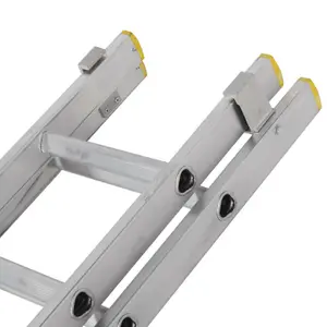 26 Rung Aluminium Double Section Extension Ladders & Stabiliser Feet 3.5m 6m