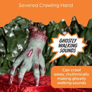 Global Gizmos Crawling Zombie Hand Halloween Decoration / Touch Activated Movements and Noises / Halloween Party