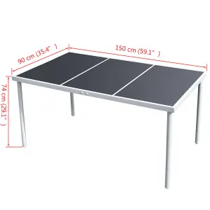 Berkfield Garden Table 150x90x74 cm Black Steel