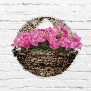 Panacea Natural Semi-circle Rattan Hanging basket, 40cm