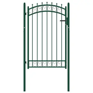 Berkfield Fence Gate with Spikes Steel 100x150 cm Green