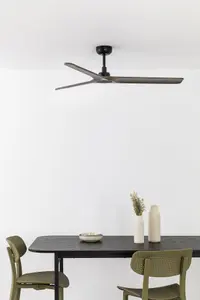 Luminosa Heywood Medium Black Ceiling Fan Smart, 6 Speed