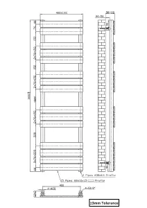 Rinse Flat Panel Anthracite Bathroom Heated Towel Rail Ladder Radiator Warmer 1600x450mm