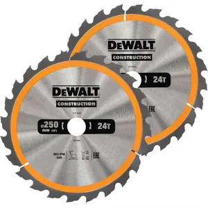 DEWALT DT1963 Construction Circular Saw Blade 3 Pack 250 x 30mm x 24T/48T