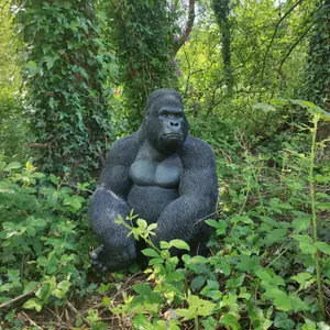 Vivid Arts Real Life Sitting Gorilla Garden Ornament