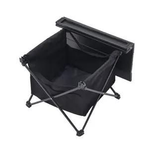 Ultralight Aluminum Portable Folding Camping Table with Storage Basket