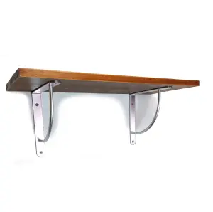 Solid Pine Rustical Shelf Dark Oak with LUK05 Bracket 25x90cm