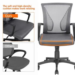 Yaheetech Ergonomic Mesh Office Chair with Mid-Back 360 Degree Rolling Casters Height Adjustable - Dark Grey