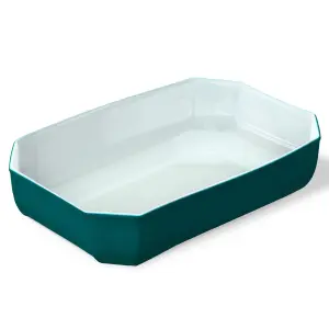 Pyrex Geometric Rectangular Roaster Teal