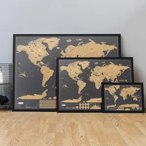 Map of The World Scratch Poster Deluxe Edition